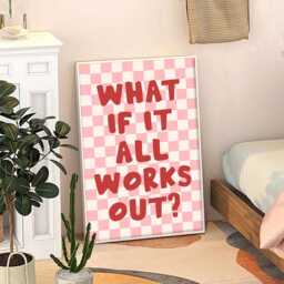 What If It All Works Out Art Canvas Poster, Trendy Wall Art, Apartment Aesthetic Decor, Retro Home Printed Gift - thumbnail 3