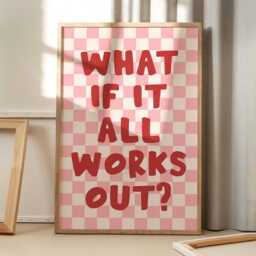 What If It All Works Out Art Canvas Poster, Trendy Wall Art, Apartment Aesthetic Decor, Retro Home Printed Gift - thumbnail 1