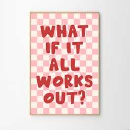 What If It All Works Out Art Canvas Poster, Trendy Wall Art, Apartment Aesthetic Decor, Retro Home Printed Gift - thumbnail 2