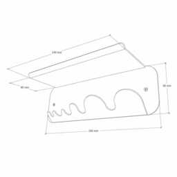 Black Metal Key Holder For Wall, Small Modern Hook, Minimalistic Floating Shelf Entryway, Rounded Wall Mounted Hanger - thumbnail 4