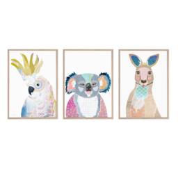 Australian Native Print Set Of 3, Australia Animal Prints, Koala Art Print, Kangaroo Cockatoo Wall Decor, Poster - thumbnail 2