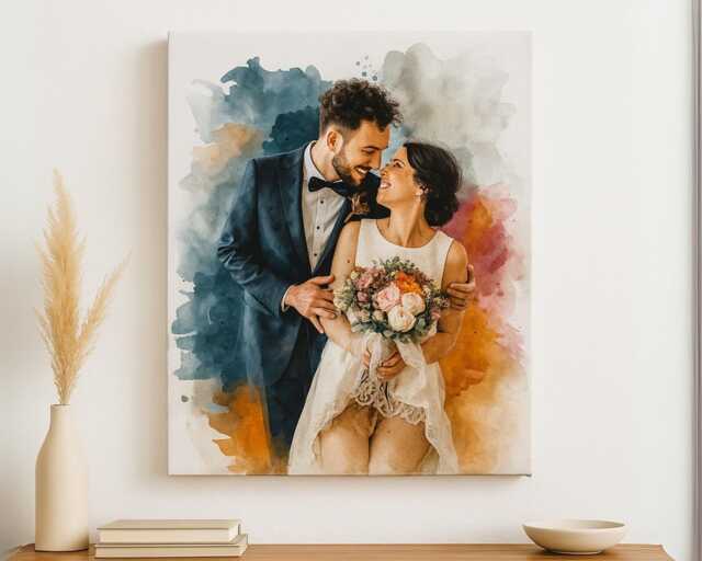 Custom Watercolor Portrait - Family, Couple, Or Pet Wall Art - image 1