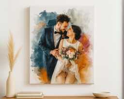 Custom Watercolor Portrait - Family, Couple, Or Pet Wall Art - thumbnail 1