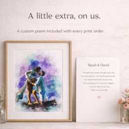 Custom Watercolor Portrait - Family, Couple, Or Pet Wall Art - thumbnail 3