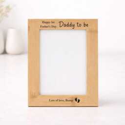 Bamboo Happy 1st Father's Day Daddy Photo Frame - Engraved Keepsake Gift From Bump - thumbnail 2