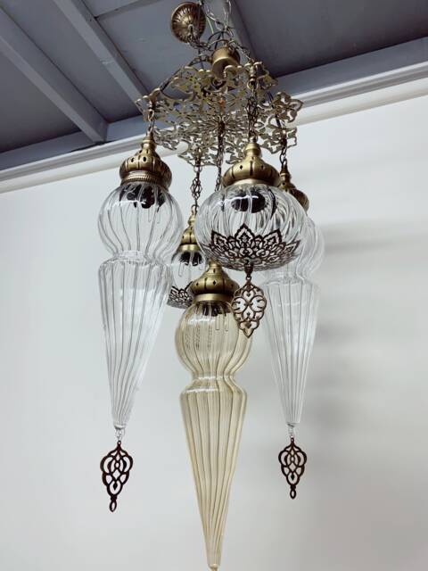 5 Glass Chandelier Lamp, Chandelier Light, Morocco Light, Morocco Lighting, Turkish Light, Morocco Lamp, Morocco Lantern, Turkey Lamp, Turkey Light - image 1