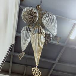 5 Glass Chandelier Lamp, Chandelier Light, Morocco Light, Morocco Lighting, Turkish Light, Morocco Lamp, Morocco Lantern, Turkey Lamp, Turkey Light - thumbnail 2