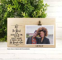 Friends Picture Frame, Life Is Too Short Not To Laugh Wooden Photo Personalized Girls Trip, Coworker, Going Away Gift, Birthday