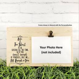 Friends Picture Frame, Life Is Too Short Not To Laugh Wooden Photo Personalized Girls Trip, Coworker, Going Away Gift, Birthday - thumbnail 3