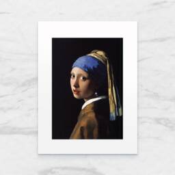 Photo Art Print With Passe-Partout Girl A Pearl Earring By Johannes Vermeer 18x24 cm - thumbnail 1