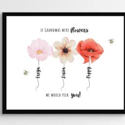 Personalized Birth Flower Print, Grandma's Garden Wall Art, Grandkid Gift - thumbnail 3
