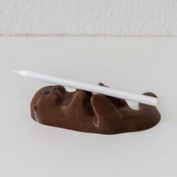 Little Otter Apple Pencil Holder - Desk Ornament - thumbnail 3