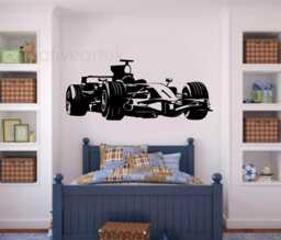 F1 Racing Car Wall Decal Formula 1 Vinyl Art For Garage Decor - thumbnail 1