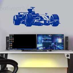 F1 Racing Car Wall Decal Formula 1 Vinyl Art For Garage Decor - thumbnail 2