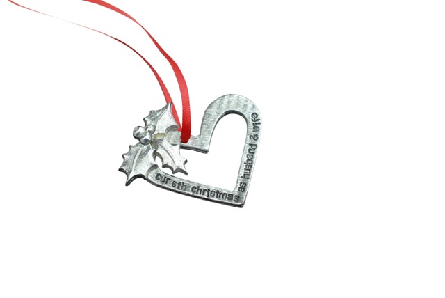 6 Year Anniversary Christmas Tree Ornament - Reads Our 6Th As Husband & Wife - image 1