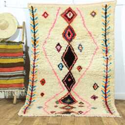 Handmade Wool Berber Rug Abstract Moroccan Carpet, Boho Area Rug - thumbnail 2