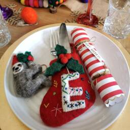 Mini Alphabet Stockings - Handmade Christmas Fairtrade Sustainable Ecofriendly Biodegradable Decoration Stocking - thumbnail 4