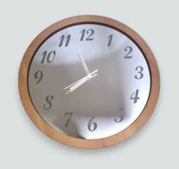 Wood & Mirror Round Clock Silent Sweep, Custom Finish - thumbnail 1