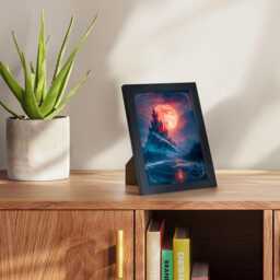 Framed Dracula Castle Painting, Gothic Vampire Bookshelf Decor, Dark Love Tale Gift - thumbnail 3