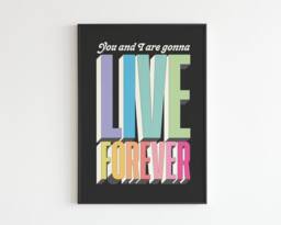 You & I Are Gonna Live Forever - Lyrics Print No. 2 Lyrics Music A3 A4 A5 Wall Art Poster Print Gift - thumbnail 1