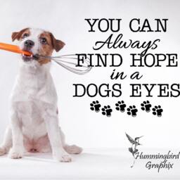 You Can Always Find Hope in A Dogs Eyes ... Decal - Vinyl Wall Sticker Quote Word Art - thumbnail 2