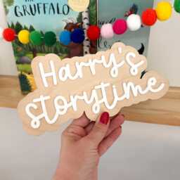 Personalised Storytime Sign, Library Book Corner Decor, Nook Childrens Room Nursery Wall Art - thumbnail 1