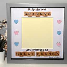 Only The Best Grannys Grans Get Promoted To Great Granny Gran Scrabble Art Photo Frame Present Gift Birthday Christmas Mother's Day - thumbnail 3