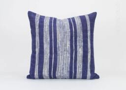 Vintage Hmong Indigo Pillow Cover - Batik Throw Cushion, 18x18 - thumbnail 1