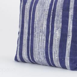 Vintage Hmong Indigo Pillow Cover - Batik Throw Cushion, 18x18 - thumbnail 2