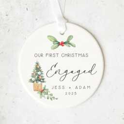 First Christmas Engaged Ornament - Custom Names & Year 2025 - thumbnail 2