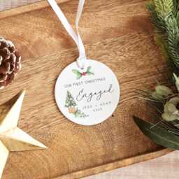 First Christmas Engaged Ornament - Custom Names & Year 2025 - thumbnail 3