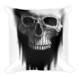 Shadowy Skull Square Pillow