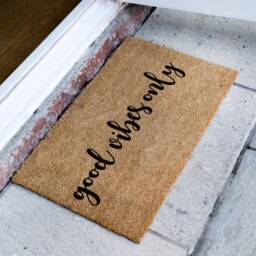 Good Vibes Only Quote - Welcome Door Mat Positive Coir Doormat - thumbnail 2