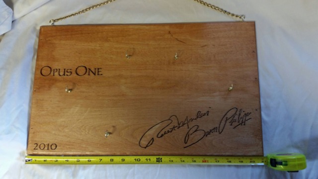 Wooden Wine Box Lid Made Into A Key Holder - image 1