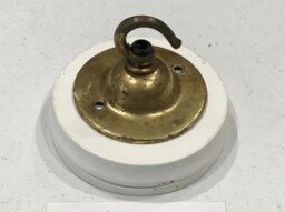 Brass Ceiling Hook Lamp Chandelier Light Wall Patras Wooden Mount Hanging Chain Antique Old - thumbnail 1