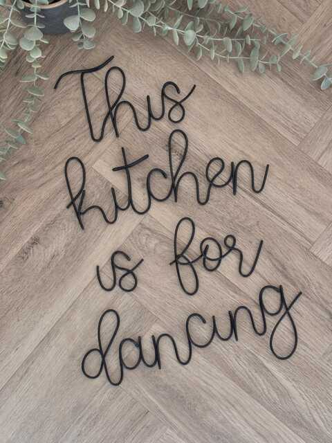 This Kitchen Is For Dancing Wire Wall Sign - Art Home Decor - image 1