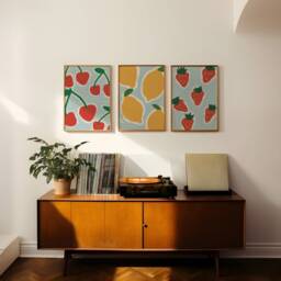 Cherry Print - Fruit Print Trendy Kitchen Prints Wall Art Dining Room Painting Poster - thumbnail 3
