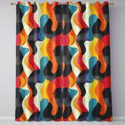Abstract Organic Blob Shapes Dotted Texture Bold Colors Seamless Pattern Readymade Eyelet Ring Top Thermal 100% Blackout Curtains - thumbnail 2