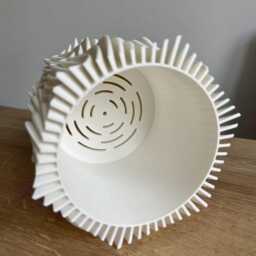 Geometric Hexagon Indoor Planter Modern Wavy Design With Hidden Tray - thumbnail 2