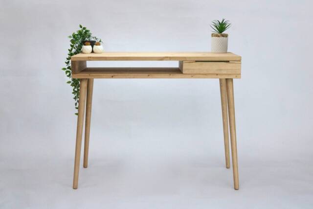 Console Or Hallway Table, Featuring Tapered Wooden Legs & A Small Drawer, Bespoke Sizes Colours Available As Well F&b - image 1