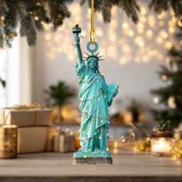 statue Of Liberty Personalized Ornament, Tree Hanging Decor Christmas Ornament Flat 2D Acrylic/Wooden - thumbnail 2