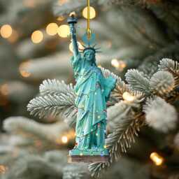 statue Of Liberty Personalized Ornament, Tree Hanging Decor Christmas Ornament Flat 2D Acrylic/Wooden - thumbnail 1