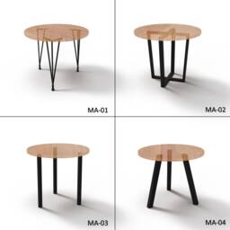 Round Kitchen Table - Reino/Small Dining Solid Wood Rustic Wooden Vintage Dine - thumbnail 3