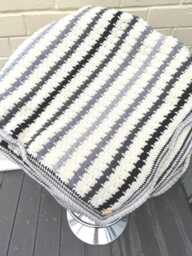 Crochet Granny Square Blanket Black, Gray & Silver Monochrome Afghan Throw, Handmade Blanket - thumbnail 1