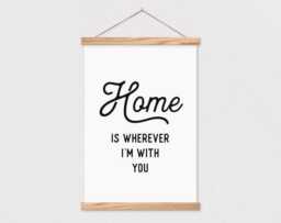 Home Is Wherever I'm With You - Modern Farmhouse Decor - Custom Frame - Entryway Sign - Stretched Canvas - Canvas Print - thumbnail 1