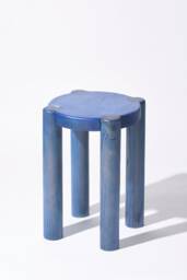 Handmade Royal Blue Wood Stool Scandinavian Plant Stand