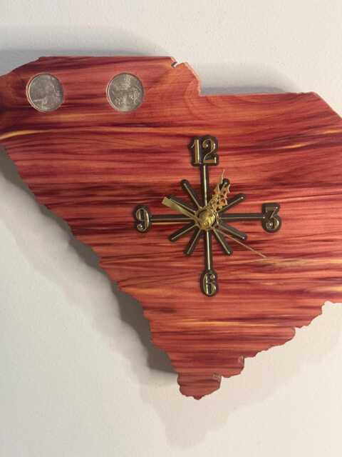 South Carolina Handmade State Quarter Clock With Inlaid Quarters. Fully Customizable - image 1