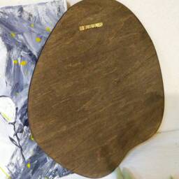 Small Wavy Mirror, Oval Wiggly Funky Wiggle Curvy Irregular Decorative Mirror Wall Decor, Wood Asymmetrical - thumbnail 2
