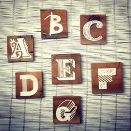 5x Alphabet Letters Wall Hanging On Reclaimed Barn Wood - Great For Baby Nursery - thumbnail 1