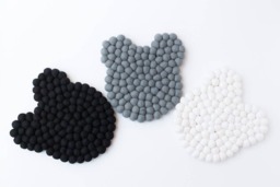 Bear Decor. Kids Bedside Lamp Mat. Scandinavian Decor. Nursery Theme Room Decor.felt Ball Mini Mat.bedside Table Decor - thumbnail 1